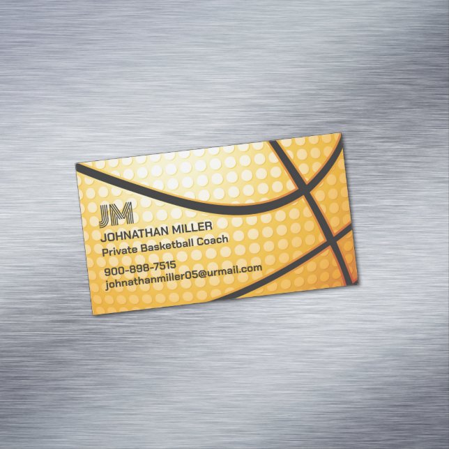 Cartão De Visitas Magnético Basquete (Posição Original)