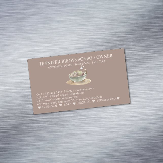 Cartão De Visitas Magnético BathTub Bolhas Sabão de Soja (Posição Original)