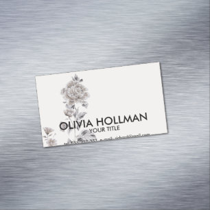 Cartão De Visitas Magnético Beige rosa