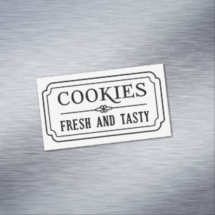 Cartão De Visitas Magnético Biscoitos Vintage Padaria Fresca e Deliciosa Desig