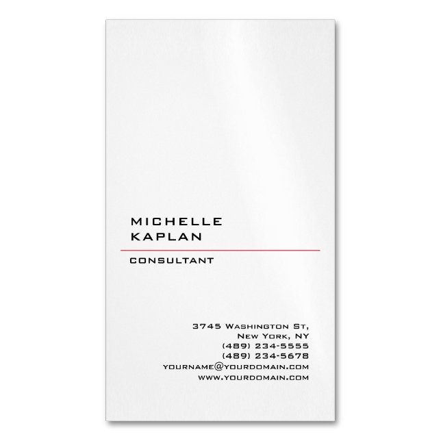 Cartão De Visitas Magnético Black & White Modern Professional Exclusivo (Frente Vertical)