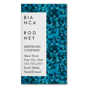 Cartão De Visitas Magnético Blue Shapes Corporate