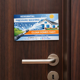 Cartão De Visitas Magnético Bold Surreal Residential pressure washing Logo