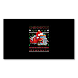 Cartão De Visitas Magnético Bombeiro Bombeiro Fúria de Natal Cute Boy Santa Ha