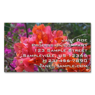Cartão De Visitas Magnético Bougainvillea rosa tropical