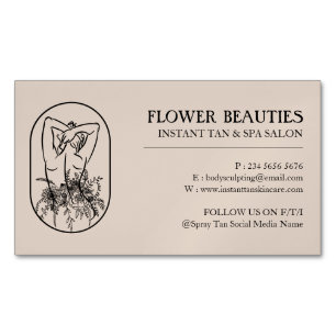 Cartão De Visitas Magnético Bronze Tan Beauty Feminine Body