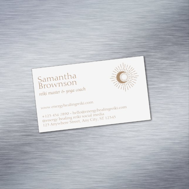 Cartão De Visitas Magnético Brown Reiki Master (Posição Original)