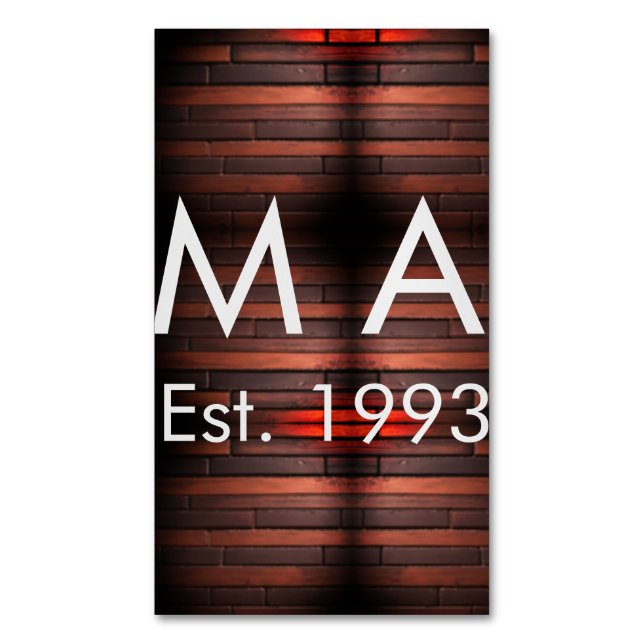 Cartão De Visitas Magnético Brown rustic brick stone add name letter year date (Frente Vertical)
