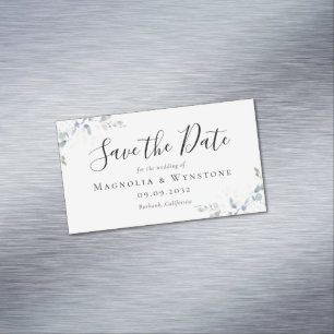 Cartão De Visitas Magnético BUDGET Eucalyptus Weding Date Business C