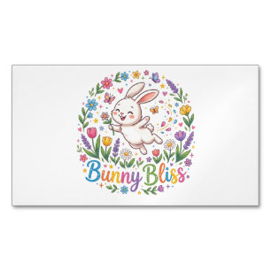 Cartão De Visitas Magnético Bunny Bliss Camiseta de Amante de Coelho Fofo
