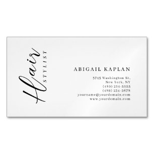 Cartão De Visitas Magnético Cabeleireiro Minimalista Moderno Elegante Simples