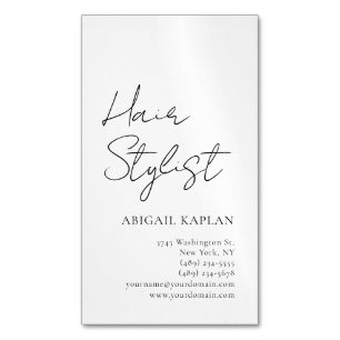 Cartão De Visitas Magnético Cabeleireiro Simples Modern Minimalista Elegante