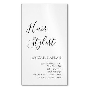 Cartão De Visitas Magnético Cabeleireiro Simples Modern Minimalista Elegante