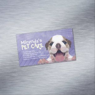 Cartão De Visitas Magnético Cachorro Baixo Pet Care Alvenaria Comida Salão