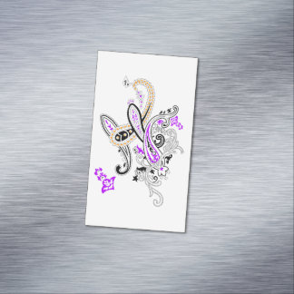 Cartão De Visitas Magnético Caderno Botânico de Luxo com Design Floral