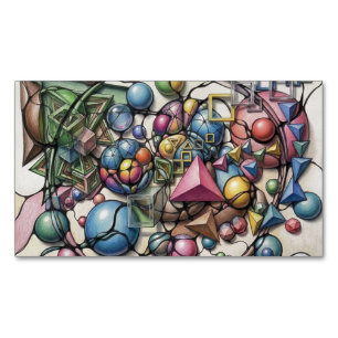 Cartão De Visitas Magnético Camiseta de Arte Neurográfica Esfera Geométrica Co