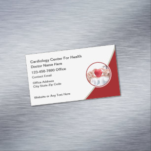 Cartão De Visitas Magnético Cardiologista Moderno Cardiovascular
