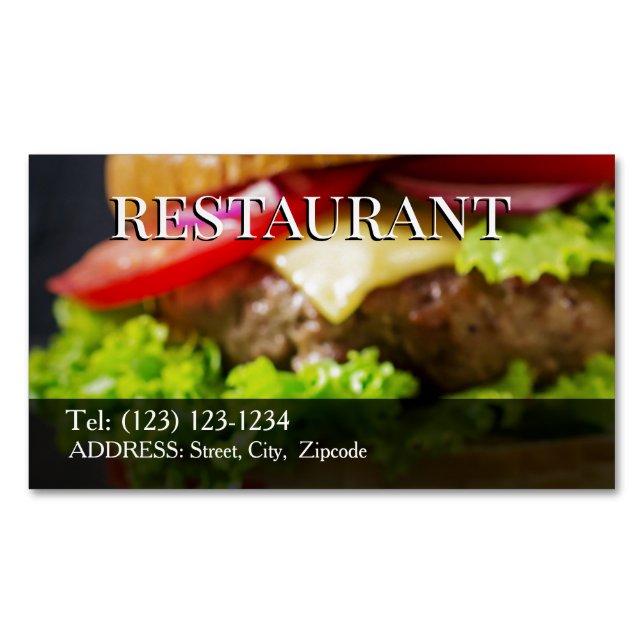 Cartão De Visitas Magnético carne assada (Frente)