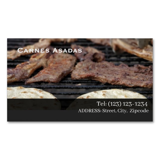 Cartão De Visitas Magnético carne assada (Frente)