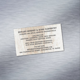 Cartão De Visitas Magnético Carpintaria de construções