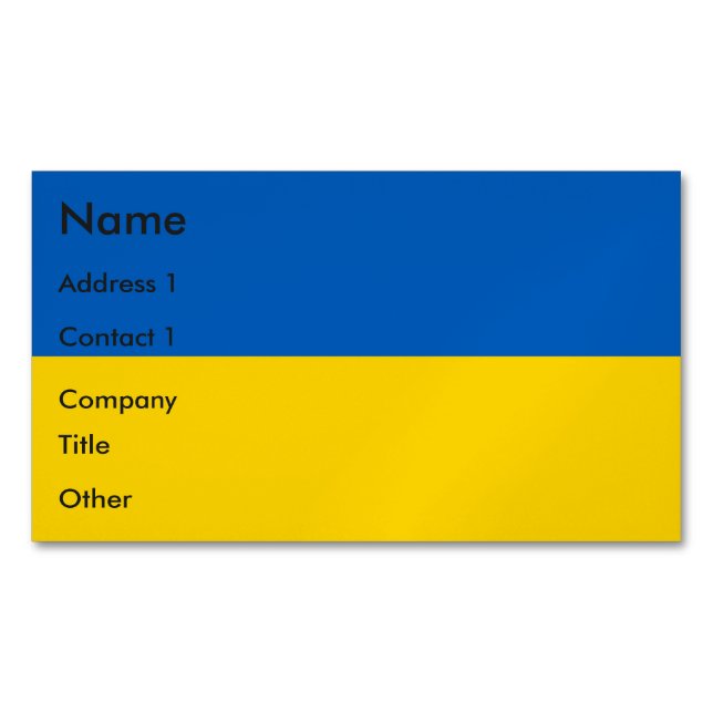 Cartão De Visitas Magnético Cartão de visita com bandeira da Ucrânia (Frente)