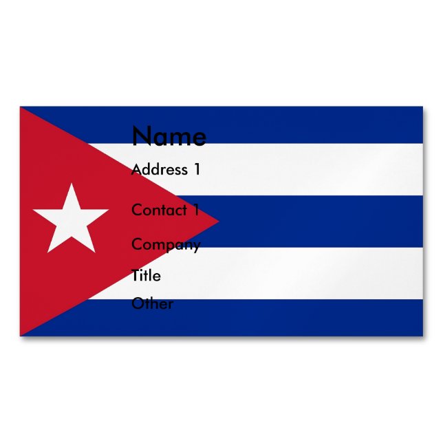 Cartão De Visitas Magnético Cartão de visita com bandeira de Cuba (Frente)