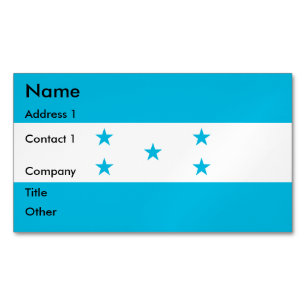 Cartão De Visitas Magnético Cartão de visita com bandeira de Honduras