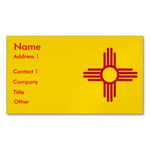 Cartão De Visitas Magnético Cartão de visita com bandeira do Novo México