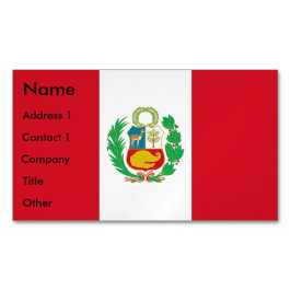 Cartão De Visitas Magnético Cartão de visita com bandeira do Peru