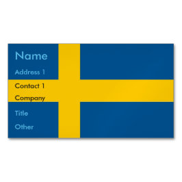 Cartão De Visitas Magnético Cartão de visita com o sinalizador da Suecia
