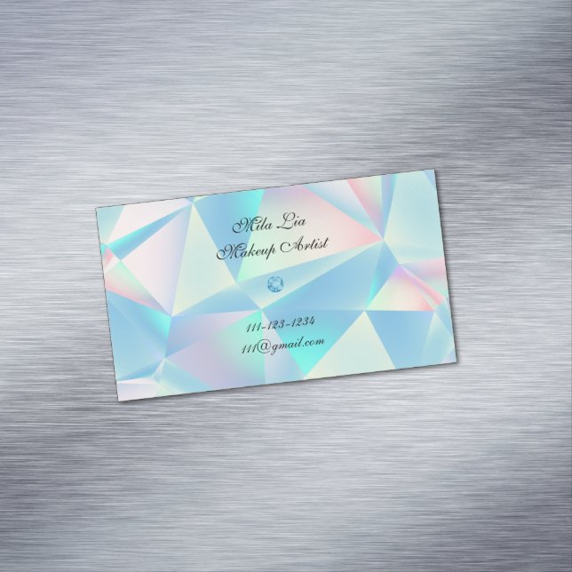 Cartão De Visitas Magnético cartão de visita de design de pedra opal azul (Posição Original)