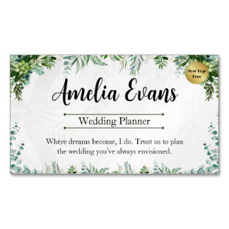 Cartão De Visitas Magnético Cartão de visita de Mistura Botânica Folha Persona