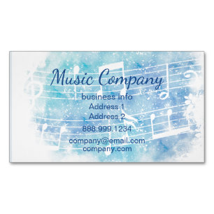 Cartão De Visitas Magnético Cartão de visita de Notas de Música Moderna de Wat