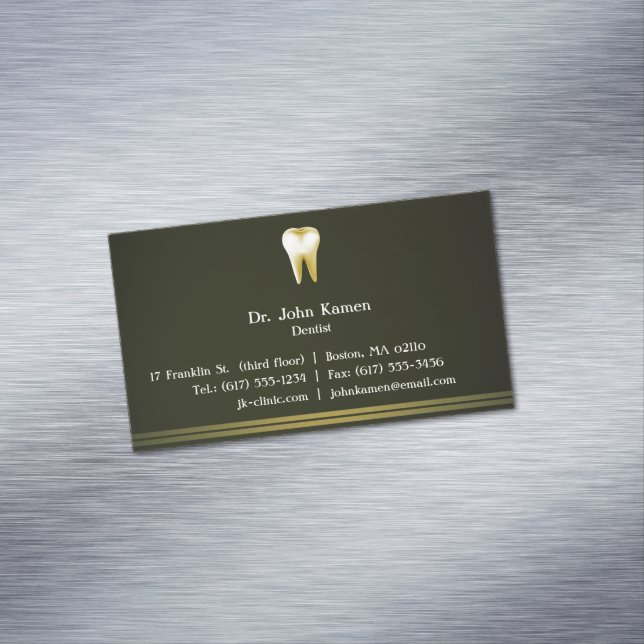 Cartão De Visitas Magnético Cartão de visita Dental Elegante (Posição Original)