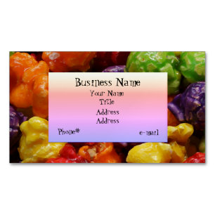 Cartão De Visitas Magnético Cartão de visita magnético da pipoca cristalizad