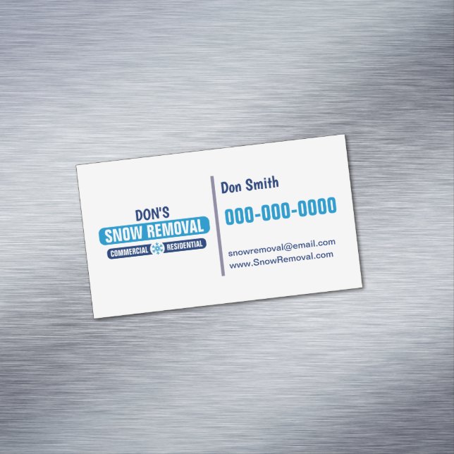 Cartão De Visitas Magnético Cartão de visita Magnético de remoção de neve mode (Posição Original)
