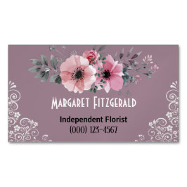 Cartão De Visitas Magnético Cartão de visita magnético florista rosa poeirento