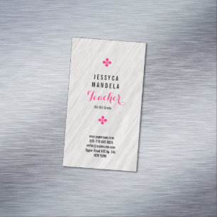 Cartão De Visitas Magnético Carvalho branco, magnético