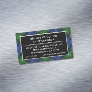 Cartão De Visitas Magnético Casa de Destaque Escocês de Gordon Clan Tartan