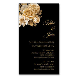 Cartão De Visitas Magnético Casamento de Buquê da Flor Neutro Salve a Data-