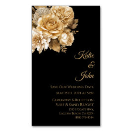 Cartão De Visitas Magnético Casamento Neutro De Buquê De Flor Salve Nossa Data