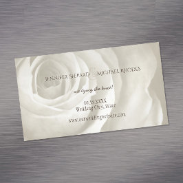 Cartão De Visitas Magnético casamento simples e elegante de marfim floral, sal