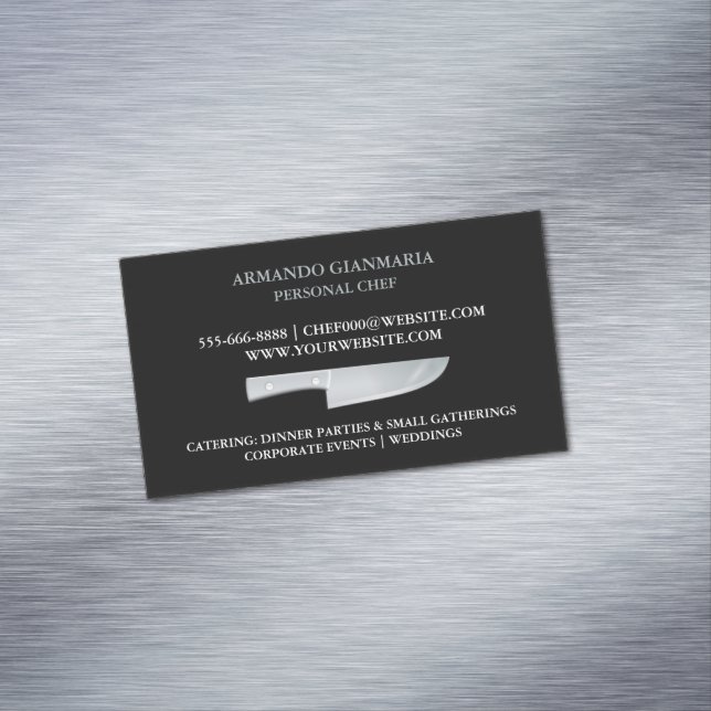 Cartão De Visitas Magnético Catering pessoal do Chef (Posição Original)