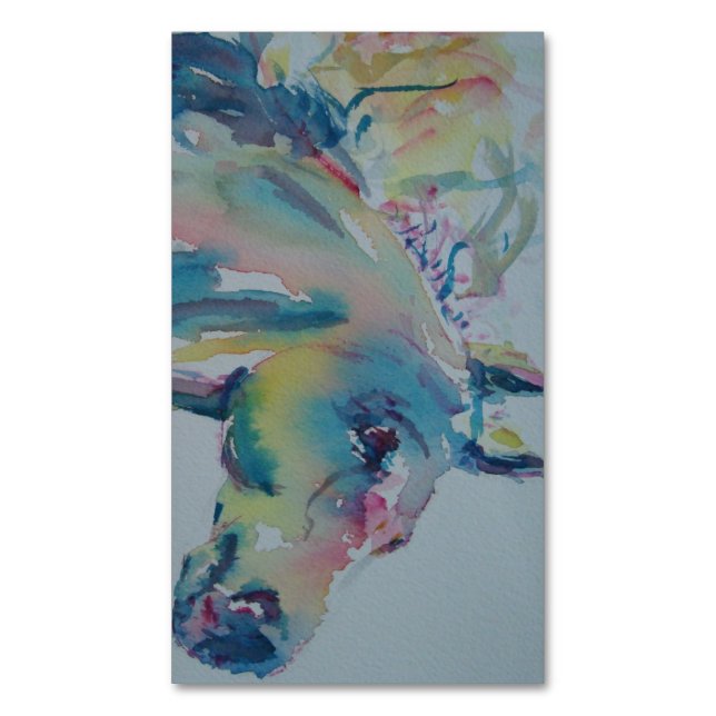 Cartão De Visitas Magnético Cavalo de Muitas Cores (Frente Vertical)