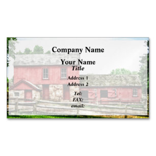 Cartão De Visitas Magnético Celeiro Vermelho com Cerca