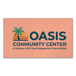 Cartão De Visitas Magnético Centro Magnético da Comunidade Oasis