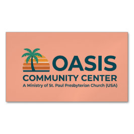 Cartão De Visitas Magnético Centro Magnético da Comunidade Oasis