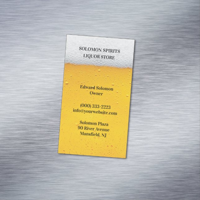 Cartão De Visitas Magnético Cerveja Liquor (Posição Original)