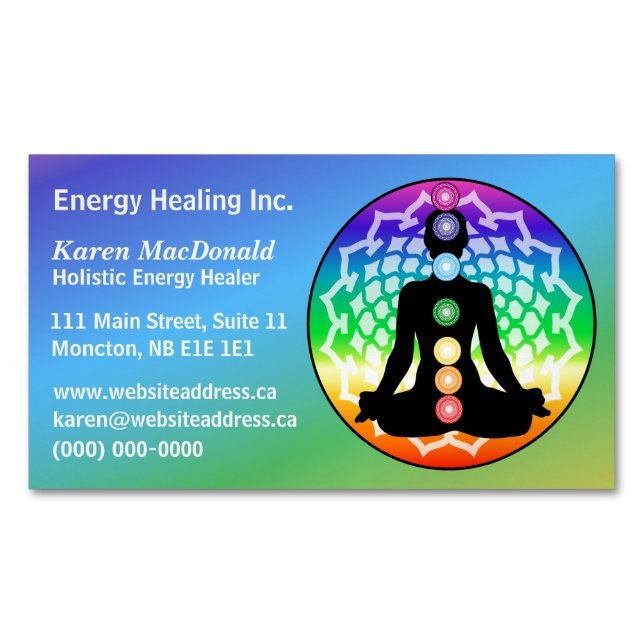 Cartão De Visitas Magnético Chakra Yoga (Frente)