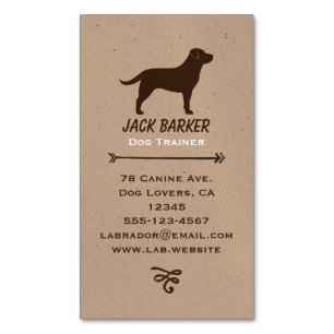 Cartão De Visitas Magnético Chocolate Labrador Retriever Silhouter